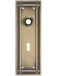 Mission Forged-Brass Back Plate with Keyhole in Antique Brass.